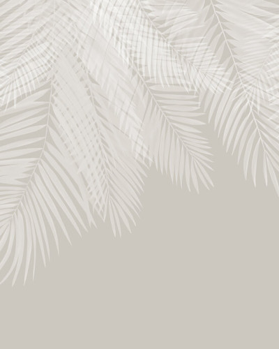 Hanging Palm Leaves, Beige-White, Photowall
