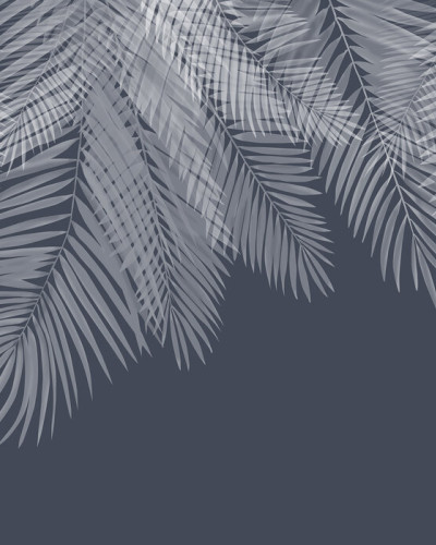Hanging Palm Leaves, Blue, Photowall
