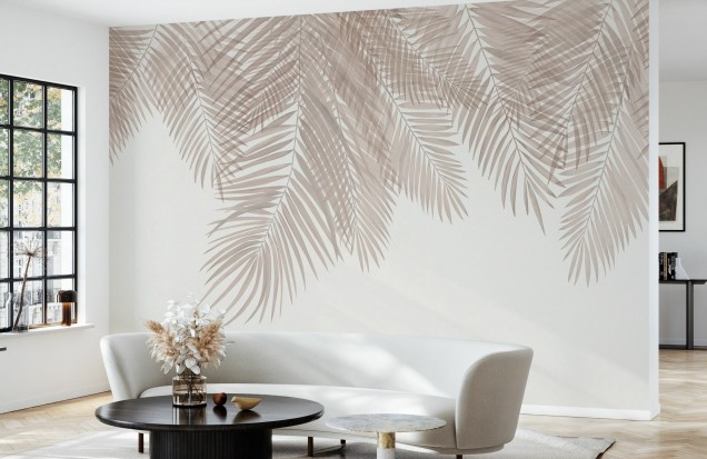 Sepia Palm Leaves Photowall
