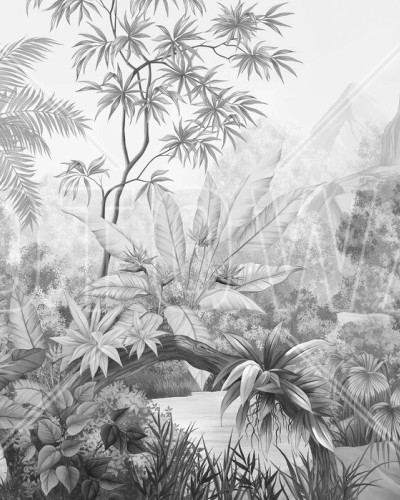 Tangled Jungle, Bw, Photowall