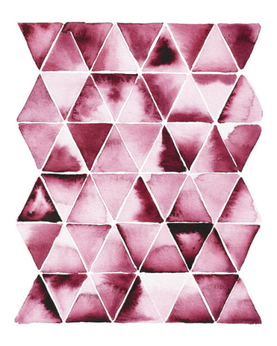 Tapet geometric cu triunghiuri roșii, perfect pentru a crea un punct focal în orice cameră.