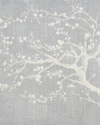 Tapet cu flori de cires Sakura Spring II - un design minimalist si elegant pentru casa ta.