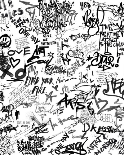  Street Art Poetry, Black and White, Photowall