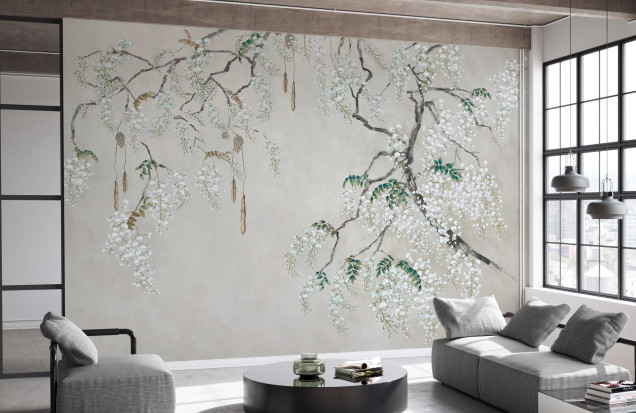 Blossom Wisteria II Photowall - Floral Elegance for Your Home