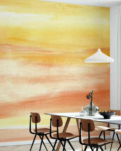 Fototapet Golden Sands cu un design modern, cu nuanțe calde și delicate.