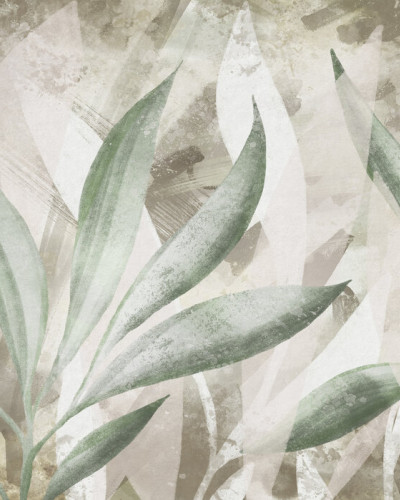 Painted Leaves - Brown, Photowall