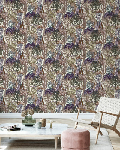 Tapet cu design floral exotic - Euphorbia Forest