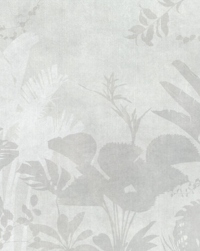 Pantanal Night, Light Ash -  de perete cu design minimalist cu frunze tropicale, tonuri de gri deschis, perfect pentru un ambient relaxant