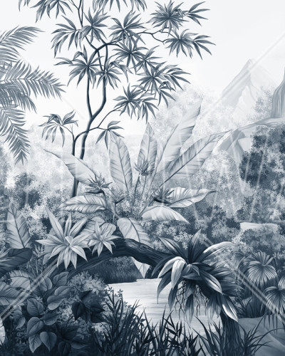 Tangled Jungle, Dark Blue, Photowall