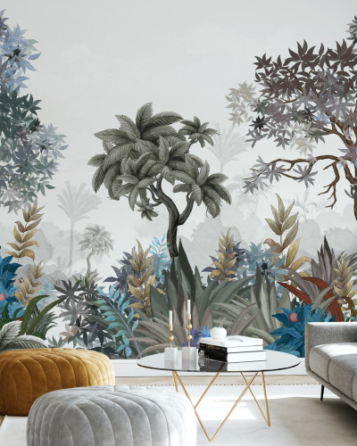 Tapet cu motive botanice cu un design modern