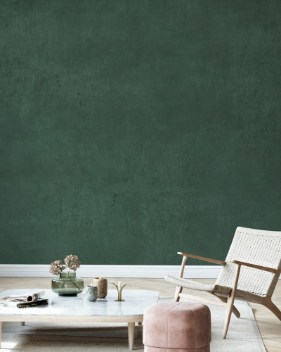 Tapet cu perete din piatră antică, în culoarea verde smarald, pentru decorarea casei.