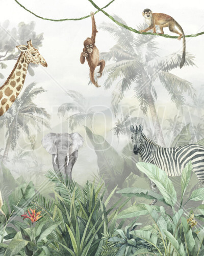 Jungle Friends with Jungle Background, Photowall