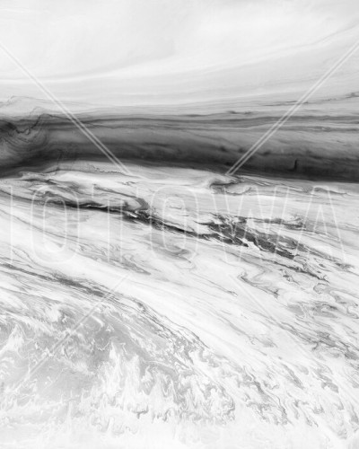 Wallpaper abstract alb-negru, cu model inspirat de apa și nisipul de pe coastă.