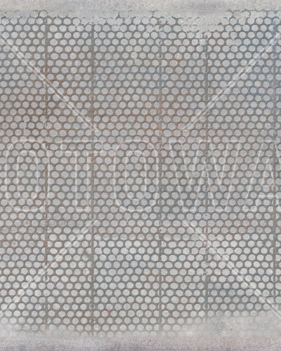Tapet Urban Archaeo Metal Grid Argintiu - Design industrial chic