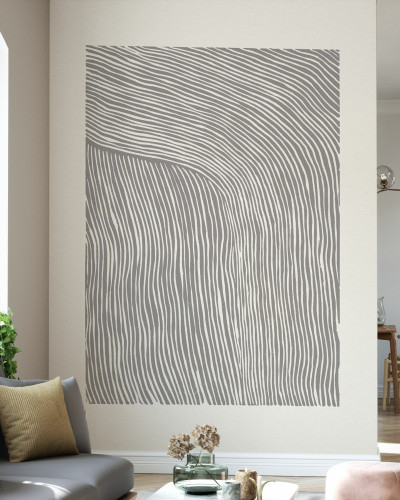 Tapet cu dungi geometrice gri, Stripes Linocut.