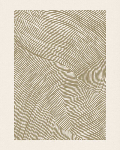 Tapet cu dungi linocut, ocre, în living
