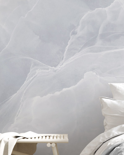 Tapet modern cu design unic - Marble Breeze, Pale Blue
