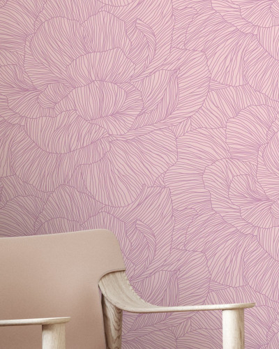 Rose, Sunset Sky, Photowall - tapet cu linii delicate si petale de trandafiri.