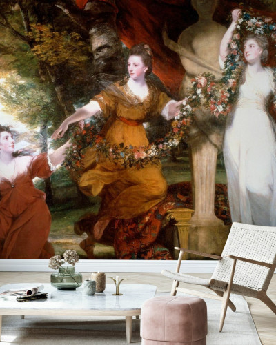Three Ladies Adorning a Term of Hymen, wallpaper