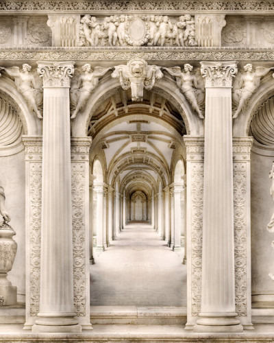 Tapet cu intrare arhitecturală, coloane elegante, detalii fine și statui antice, Ancient Entrance, Photowall