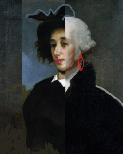 Cheeky Master George wallpaper, portret clasic reinterpretat cu un twist modern, ideal pentru un living modern