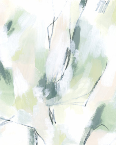 Tapet abstract cu design modern si elegant in nuante de verde si alb