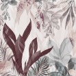 Leafy Greenery, Burgundy Bordeaux, Photowall
