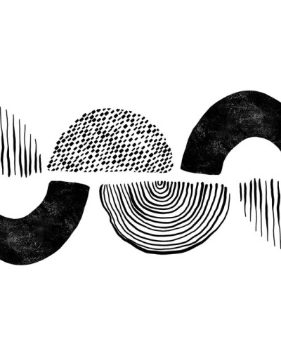 Tapet minimalist cu forme abstracte, perfect pentru o sală de mese cu un aer modern.