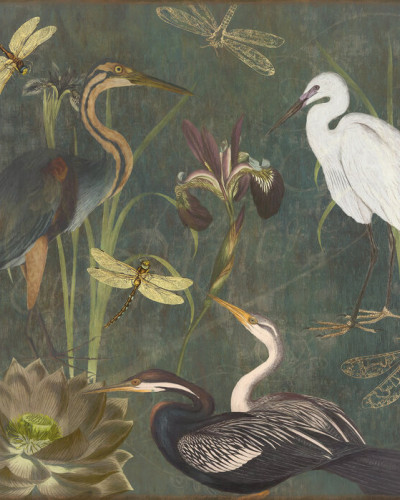 Tapet cu Herons and Dragonflies