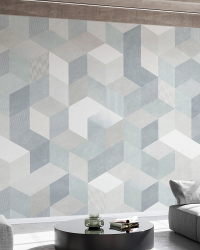 Tapet geometric modern, Casablanca Cubes, Breeze