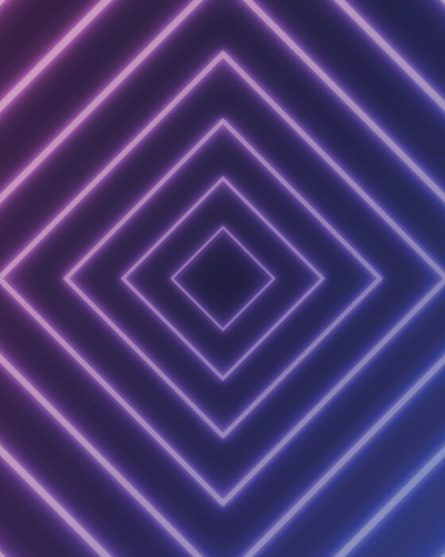 Tapet modern cu design geometric vibrant, roz aprins și albastru electric, Glowing Pink and Blue Warp.