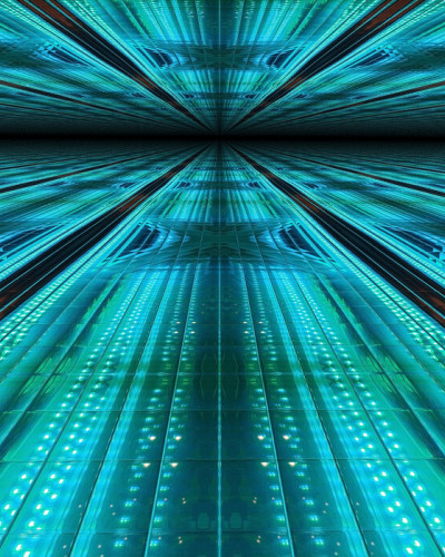 Infinite Blue Neon tapet dormitor modern cu design abstract inspirat de lumini neon