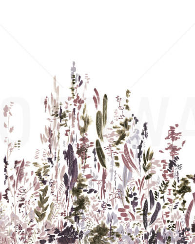 Tapet cu design floral minimalist "Painted Forest, Crown".