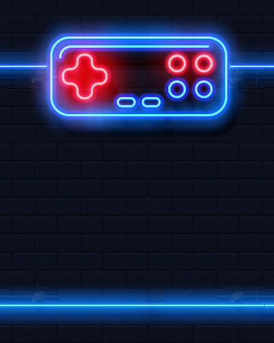Video Game Frame Photowall, tapet modern cu lumină neon, design minimalist
