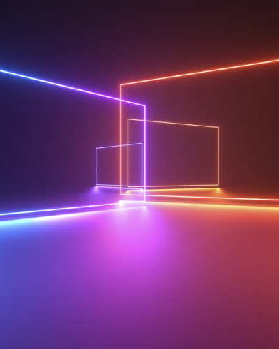 Imagine de fundal cu lumini neon colorate, design futurist, perfect pentru dormitoare, livinguri, birouri si multe altele