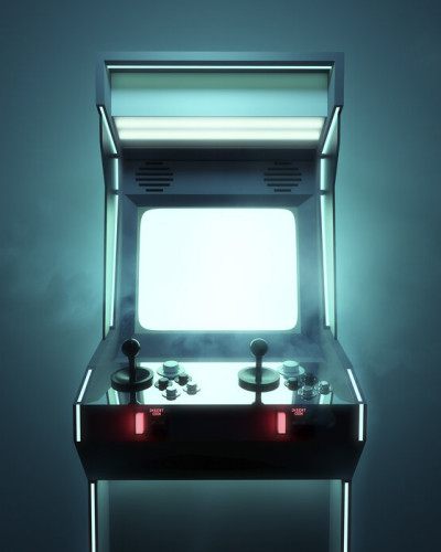 Fototapet Retro Video Game Arcade, Photowall, tapet perete cu joc arcade clasic, perfect pentru un decor retro