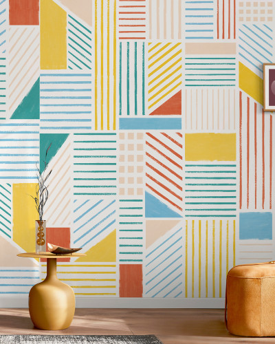 Cityscape, Summer Tapet cu design geometric modern