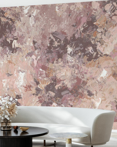 Tapet abstract Paint II, Charleston Room, cu nuanțe neutre și delicate