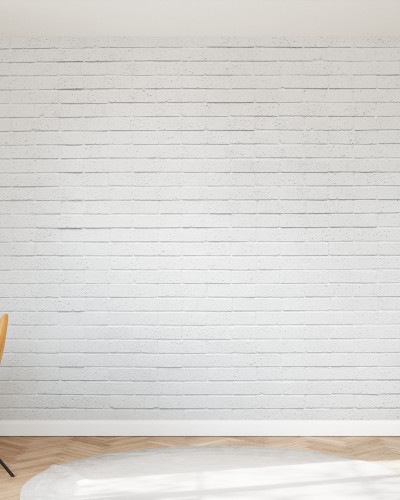 Fototapet perete caramida alba, design modern si industrial.