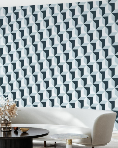 Blocks, Blue -  geometric modern