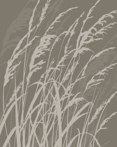 Tapet Grass, Brown, cu design modern minimalist, cu model de iarba pe un fond maro.