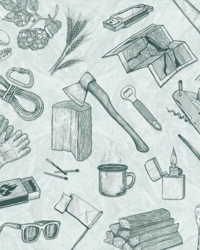 Tapet cu design modern The Lumberjack, Mint.