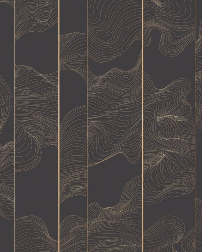 Illuminated Lines Curved, Graphite Gilded, Photowall