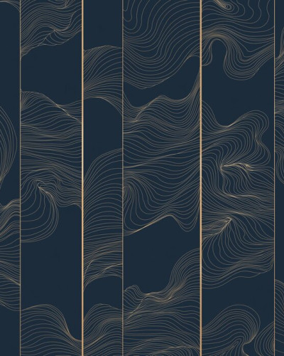 Illuminated Lines Curved, Navy, Photowall
