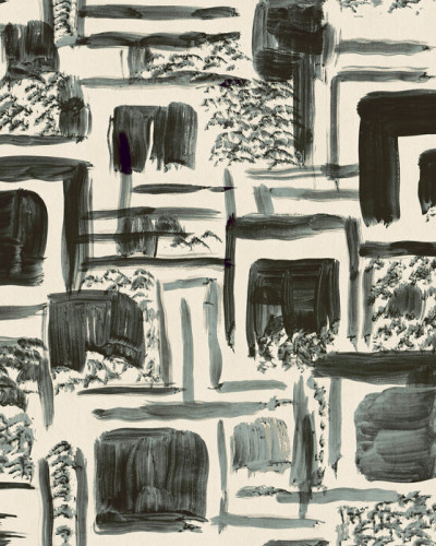 Tapet foto abstract cu model geometric modern în tonuri de gri, negru și alb, perfect pentru a adăuga un element de artă contemporană în orice spațiu.