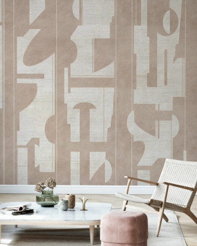 Tapet abstract Copacabana Beach, Diverse Beige, cu linii fine și nuanțe de bej, perfect pentru a crea o atmosferă elegantă și relaxantă în orice cameră.