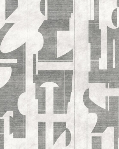 Tapet geometric abstract, Copacabana Beach, Dove Grey