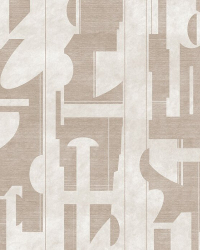 Fototapet bej cu design abstract într-un living modern