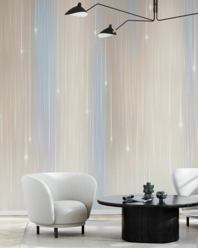 Tapet cu design modern, cu linii fine, în nuanțe de albastru și bej