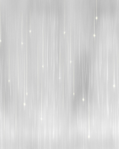 Tapet Starfall Soft Grey cu design delicat de stele argintii pe un fundal gri moale
